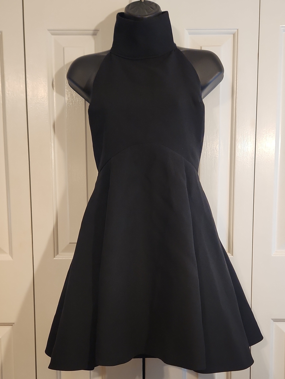 Halter Black Turtleneck Fit&Flare Mini Dress - Juniors Size: M - Brand: Finders
